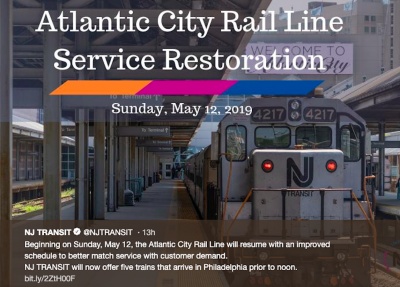 AC Rail Line to resume service